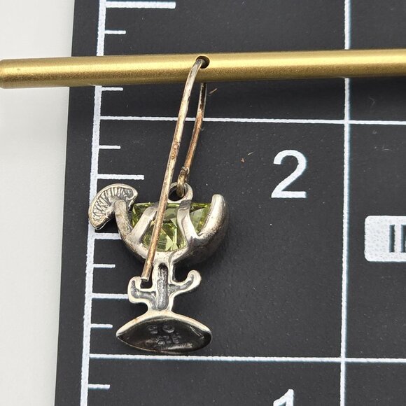 Silpada Shube Sterling Silver Margarita Cactus Lime Peridot Earrings Retired - Picture 7 of 7